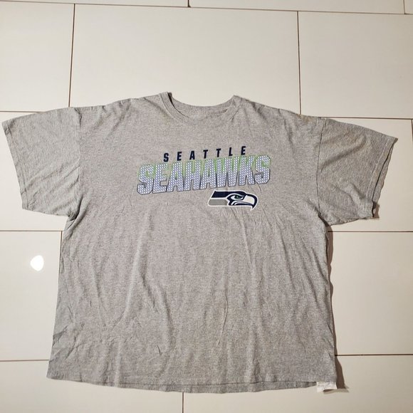 NFL SEATTLE SEAHAWKS SHIRT GRAY SHORT SLEEVE POLY-COTTON SIZE 2X - Picture 1 of 5